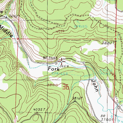 Topographic Map of Corner Creek, OR