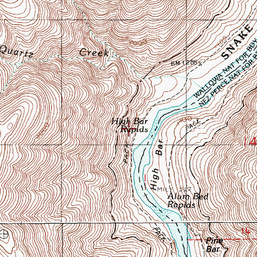 Topographic Map of High Bar, OR