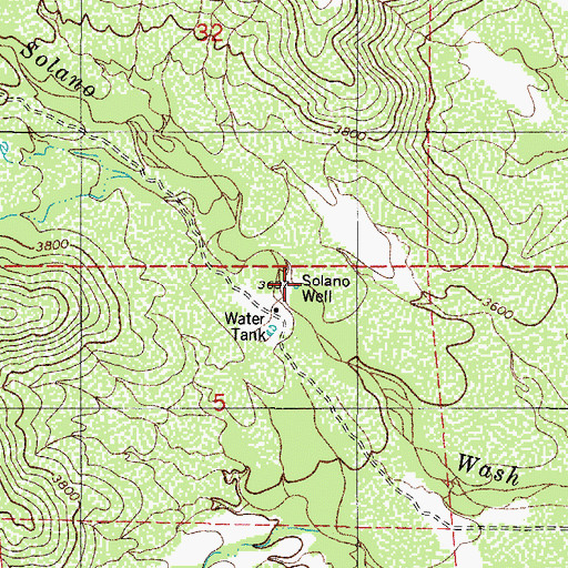 Topographic Map of Solano Well, AZ