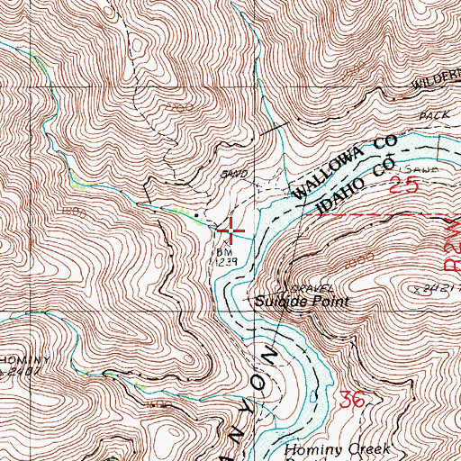 Topographic Map of Salt Creek Rapids, OR