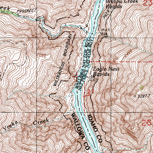 Topographic Map of Eagle Nest Rapids, OR
