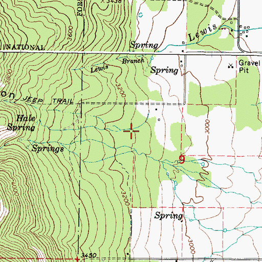 Topographic Map of Mint Spring, OR