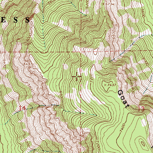 Topographic Map of Goat Mountain Spring, OR
