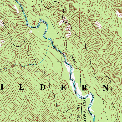Topographic Map of Minam Falls, OR