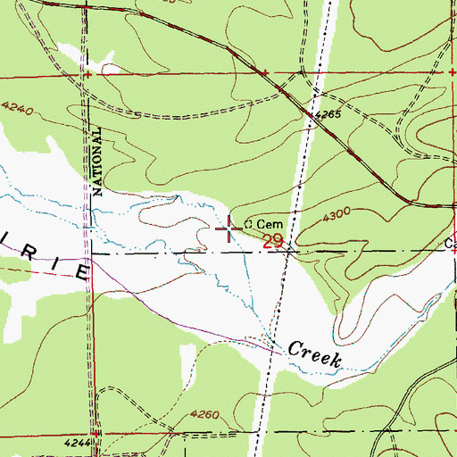 Topographic Map of Breese Cemetery, OR