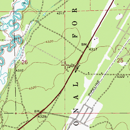 Topographic Map of Log Cabin (historical), OR