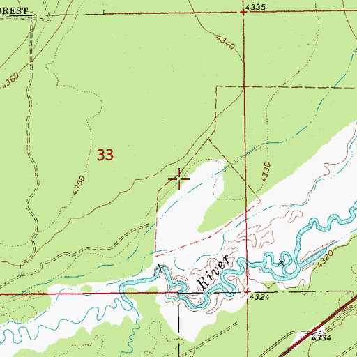 Topographic Map of Mayfield Ditch, OR