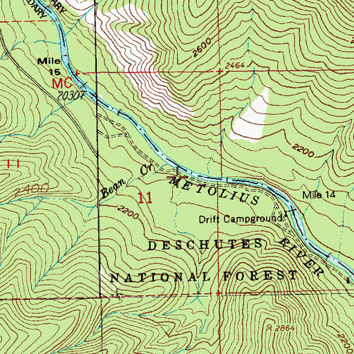 Topographic Map of Drift Creek, OR