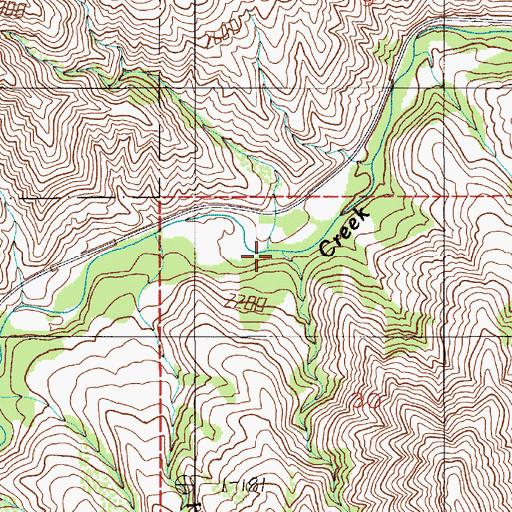 Topographic Map of Benham Creek, OR