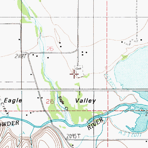 Topographic Map of Eagle Valley Cemetery, OR