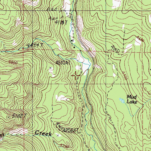 Topographic Map of Fall Creek, OR