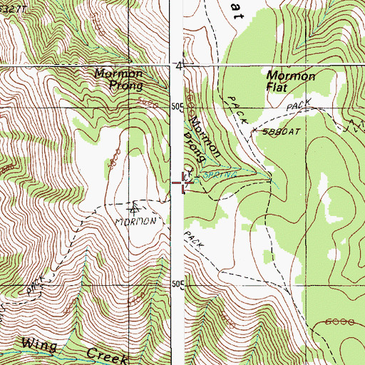 Topographic Map of Mormon Spring, OR