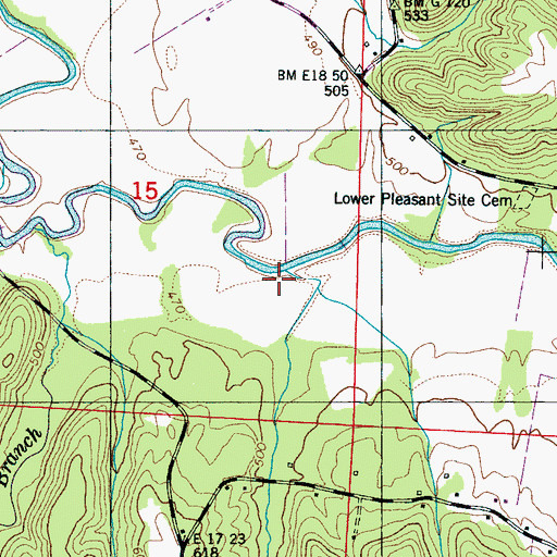 Topographic Map of Butler Branch, AL