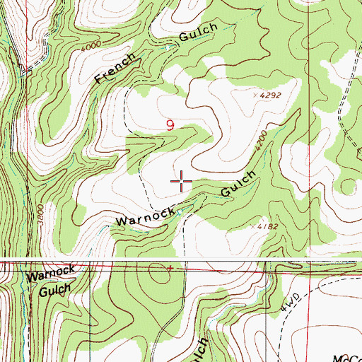 Topographic Map of Warnock Spring, OR