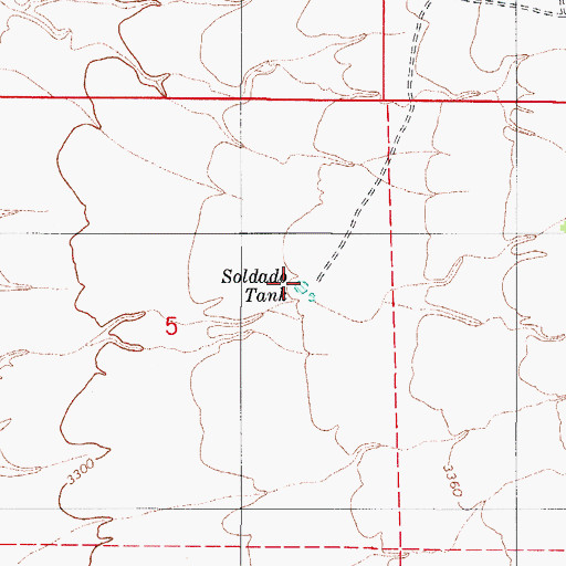 Topographic Map of Soldado Tank, AZ