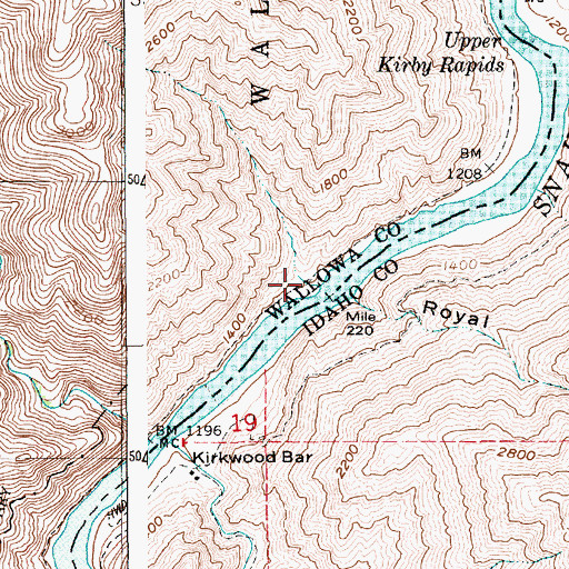 Topographic Map of Yankee Bar, OR