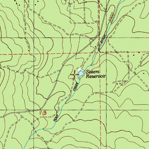 Topographic Map of Sisters Reservoir, OR