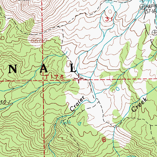 Topographic Map of Little Crater Creek, OR