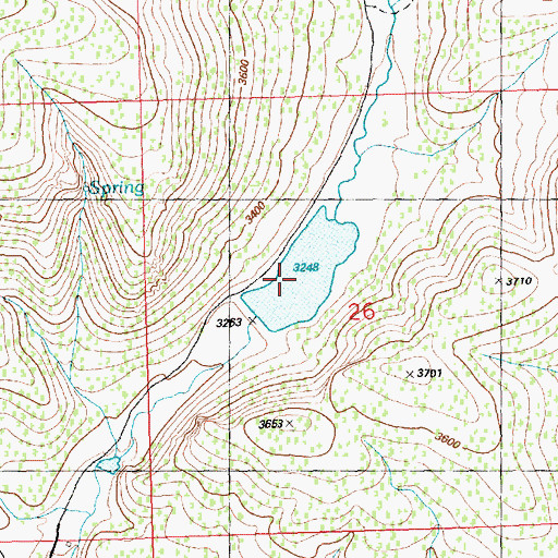 Topographic Map of Joe Fisher Reservoir, OR