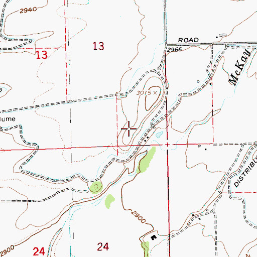 Topographic Map of Ochoco Distribution Canal, OR