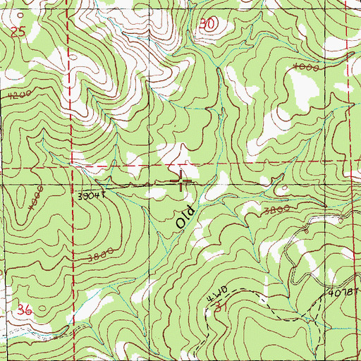 Topographic Map of Burn Creek, OR