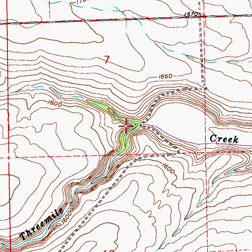 Topographic Map of Pine Hollow, OR