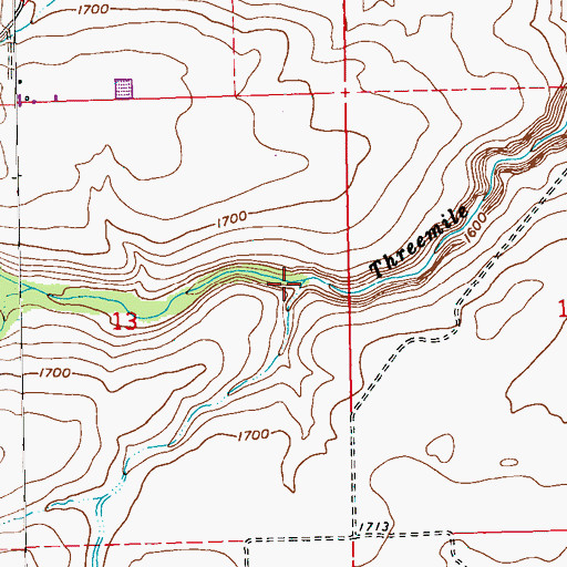 Topographic Map of Dry Creek, OR