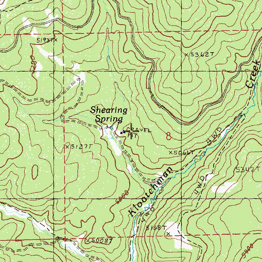 Topographic Map of Flag Flat, OR