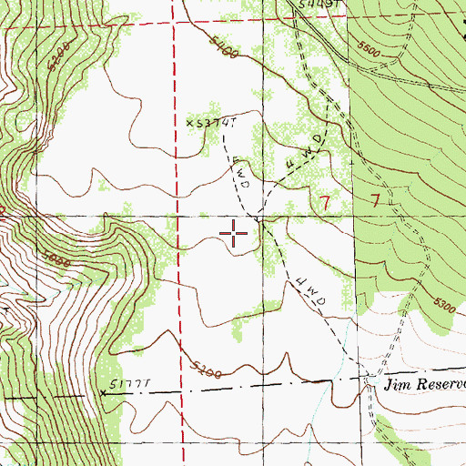 Topographic Map of Wiley Flat, OR