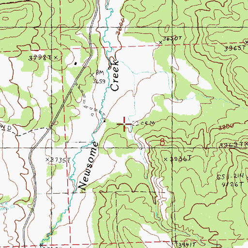 Topographic Map of Knox Cemetery, OR