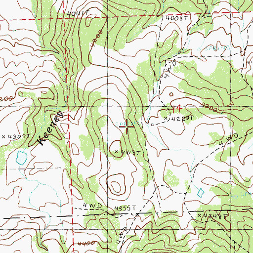 Topographic Map of Peterson Reservoir, OR