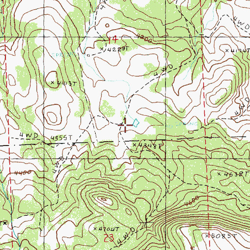 Topographic Map of Frank Reservoir, OR