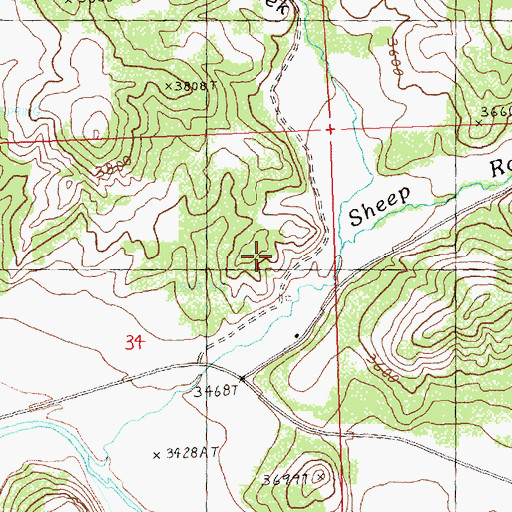 Topographic Map of Spring Creek, OR