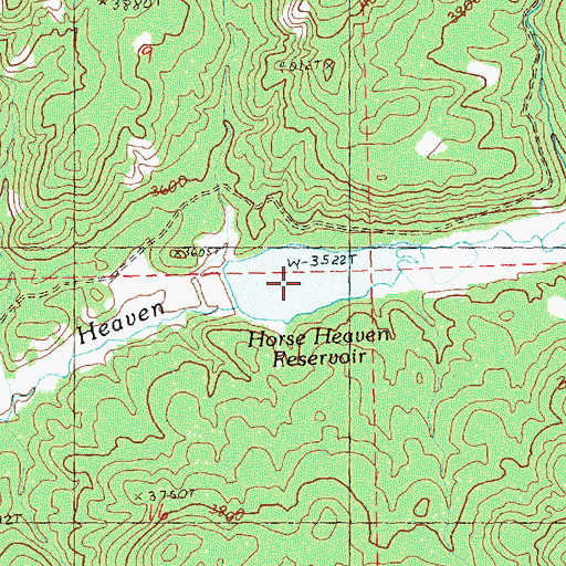 Topographic Map of Horse Heaven Reservoir, OR