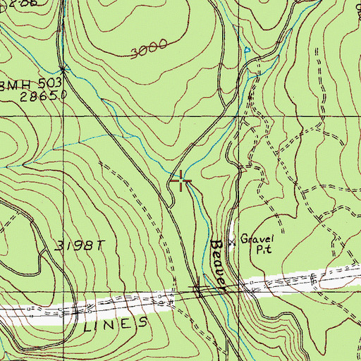 Topographic Map of Cold Spring Creek, OR