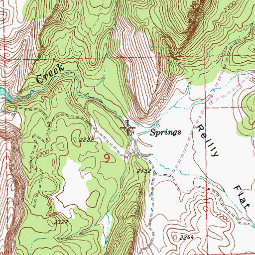 Topographic Map of Cottonwood Springs, OR