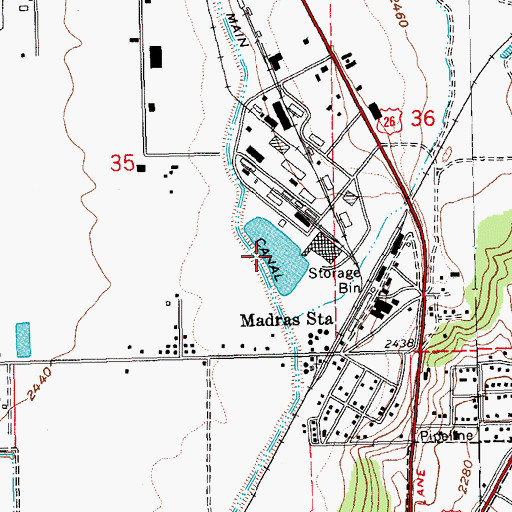 Topographic Map of Jefferson Plywood Company Mill Pond, OR