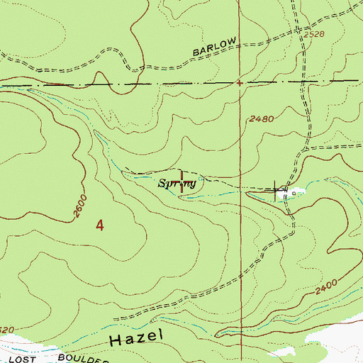 Topographic Map of Washburn Spring, OR