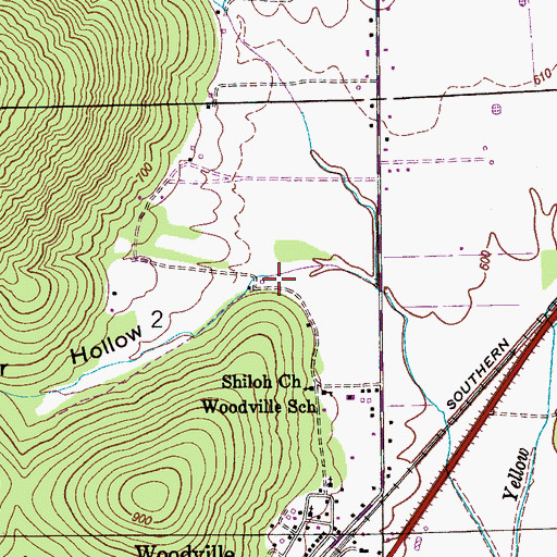 Topographic Map of Butler Hollow, AL