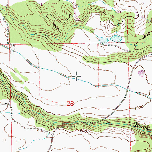 Topographic Map of Rock Creek Ditch, OR