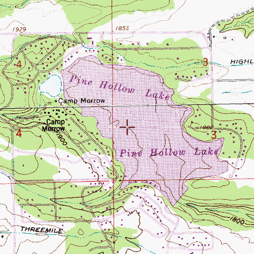Topographic Map of Pine Hollow Reservoir, OR