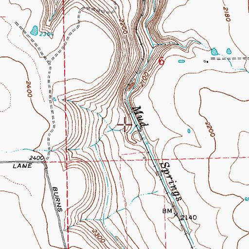 Topographic Map of Mud Springs Valley, OR