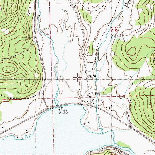 Topographic Map of Mill Creek Cemetery, OR