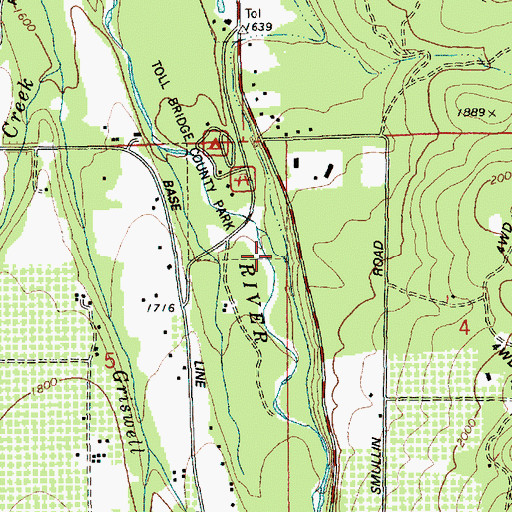 Topographic Map of Alder Creek, OR