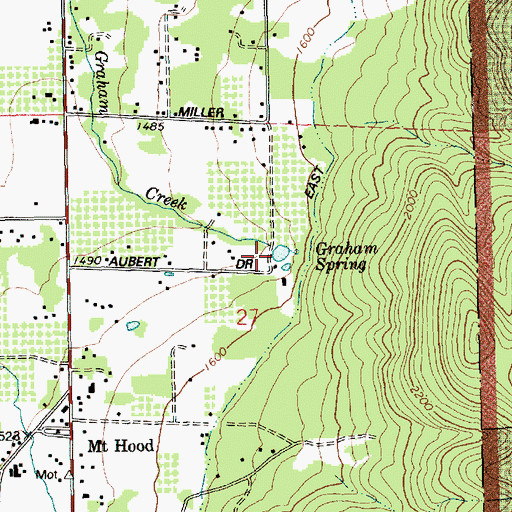 Topographic Map of Aubert Reservoir, OR
