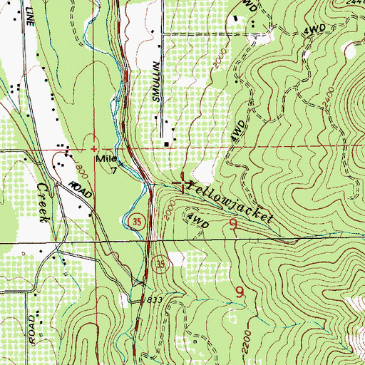 Topographic Map of Poplar Spring, OR