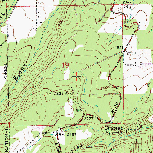 Topographic Map of Glacier Ditch, OR