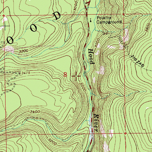 Topographic Map of Fall Creek, OR