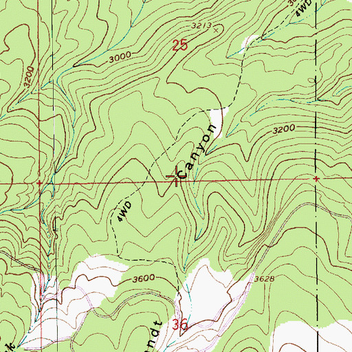 Topographic Map of Elk Bed Springs, OR