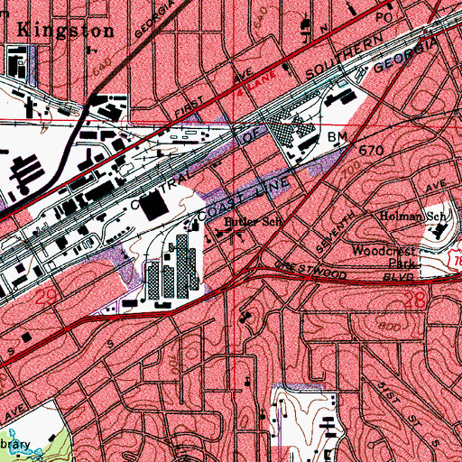 Topographic Map of Butler Elementary School, AL